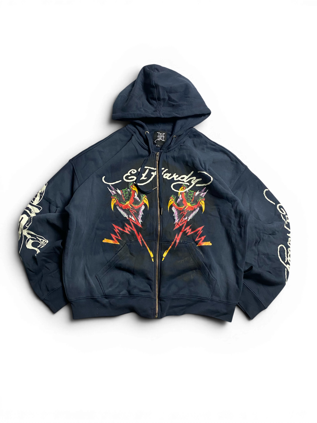 Ed hardy zipp up hoodie navy