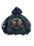 Ed hardy zipp up hoodie navy