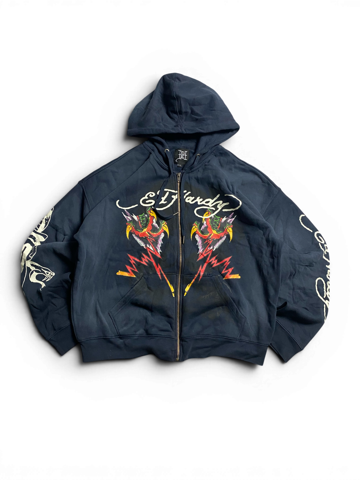 Ed hardy zipp up hoodie navy