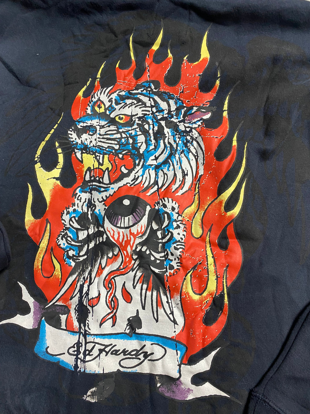 Ed hardy zipp up hoodie navy